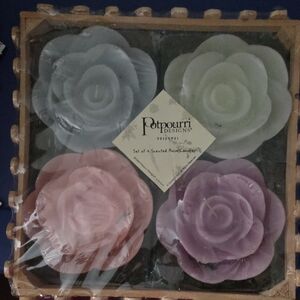 Vintage Potpourri Designs Rose Candle Set (1998)